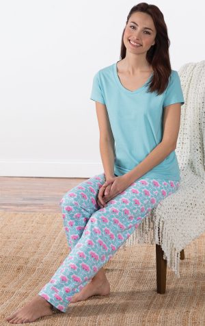 Short Sleeve V-Neck Pajamas