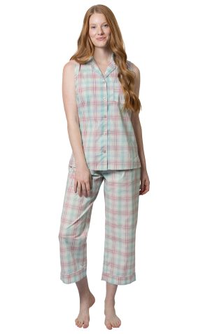 Perfectly Plaid Sleeveless Capri Pajamas