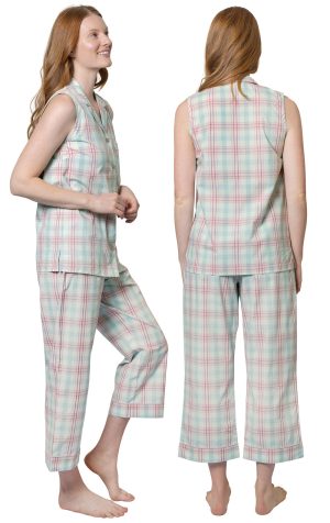 Perfectly Plaid Sleeveless Capri Pajamas