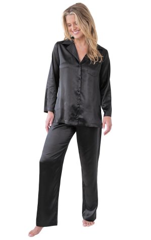 Smooth Seduction Satin Button-Front Pajamas