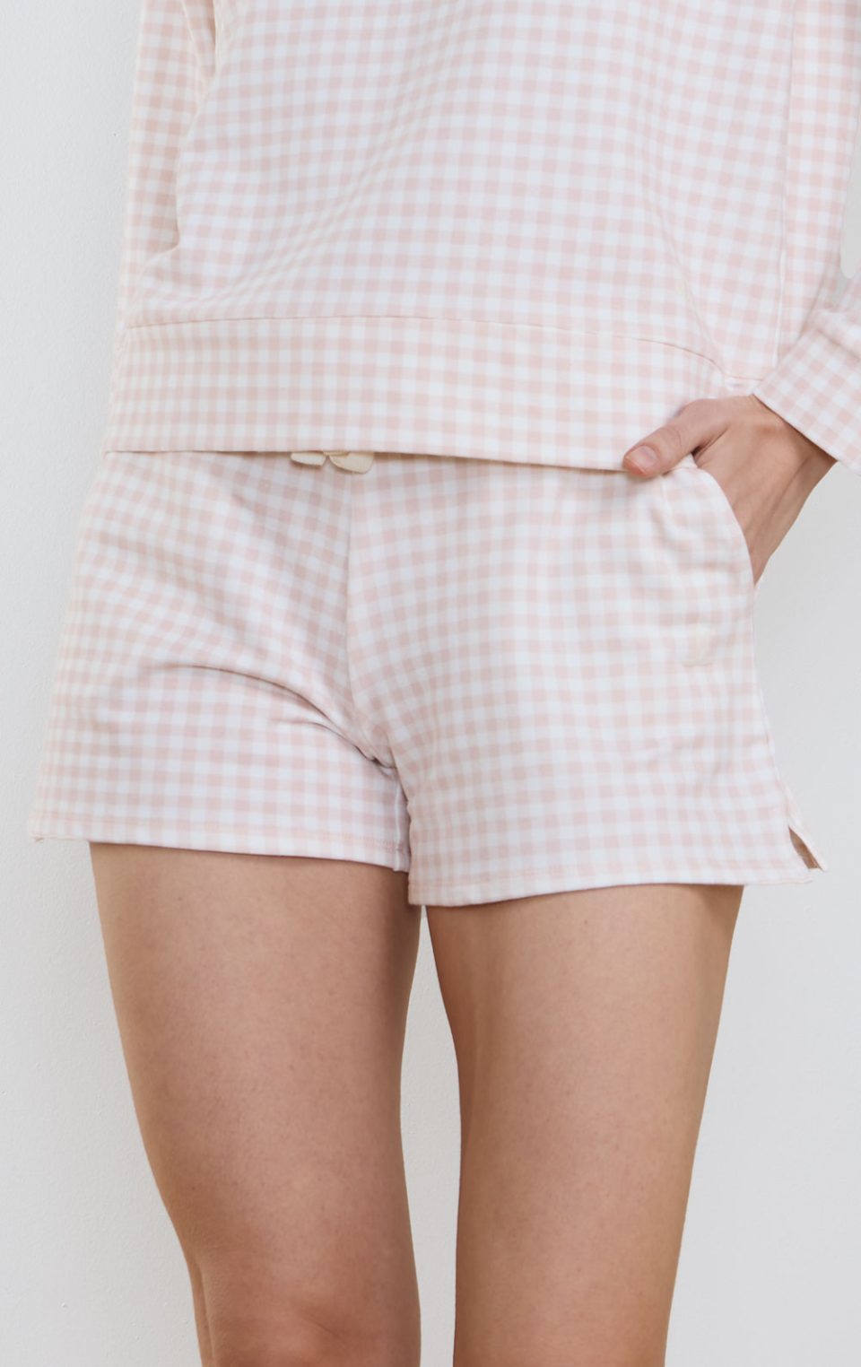 Gingham French Terry Shorts
