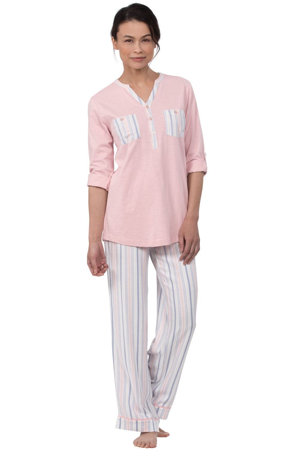 Soft Stripe Henley Pajamas